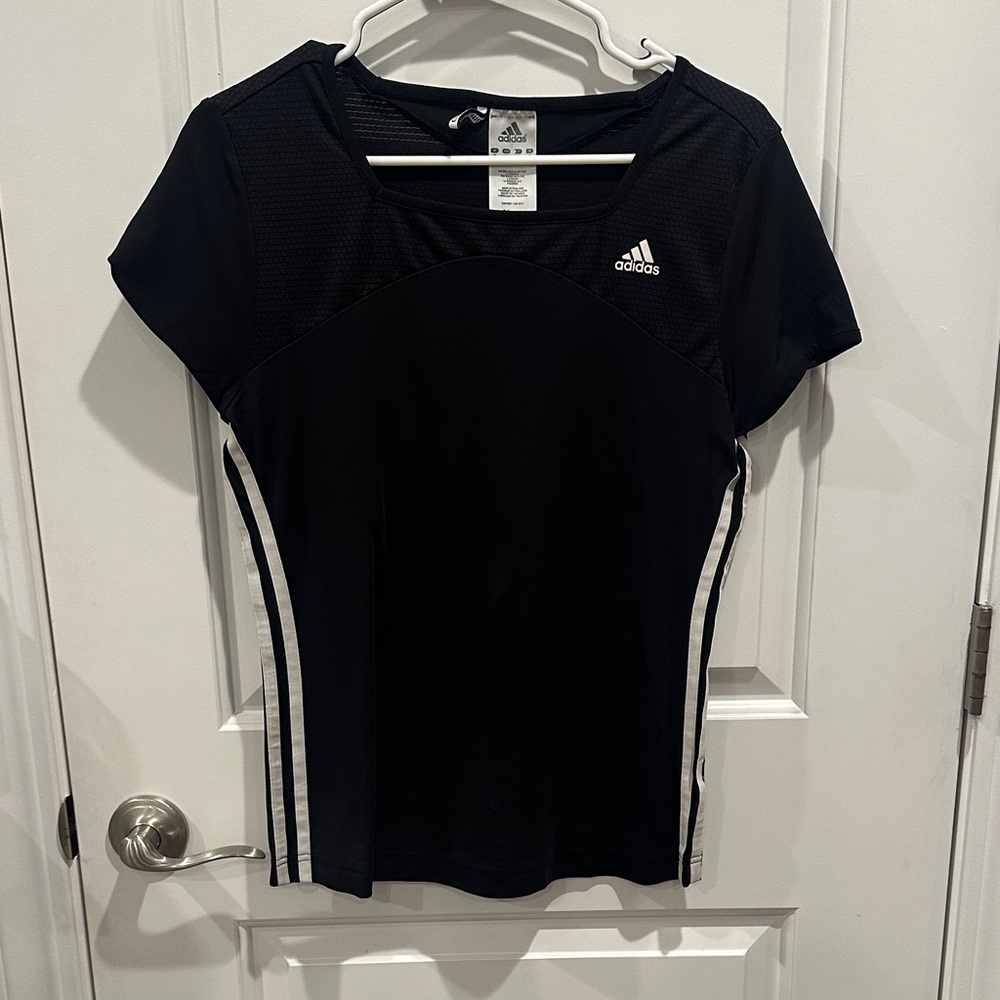 Adidas Women's Black and White Athletic Tee- Climacool